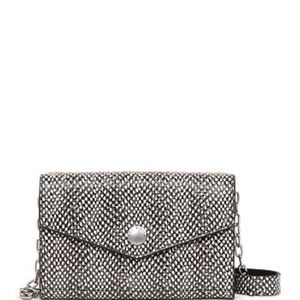 rag & bone Atlas Snake Embossed leather wallet on a chain